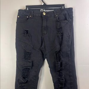 EUC Men’s Argonaut Black Skinny Jeans - Size 36x32 Distressed Denim #38